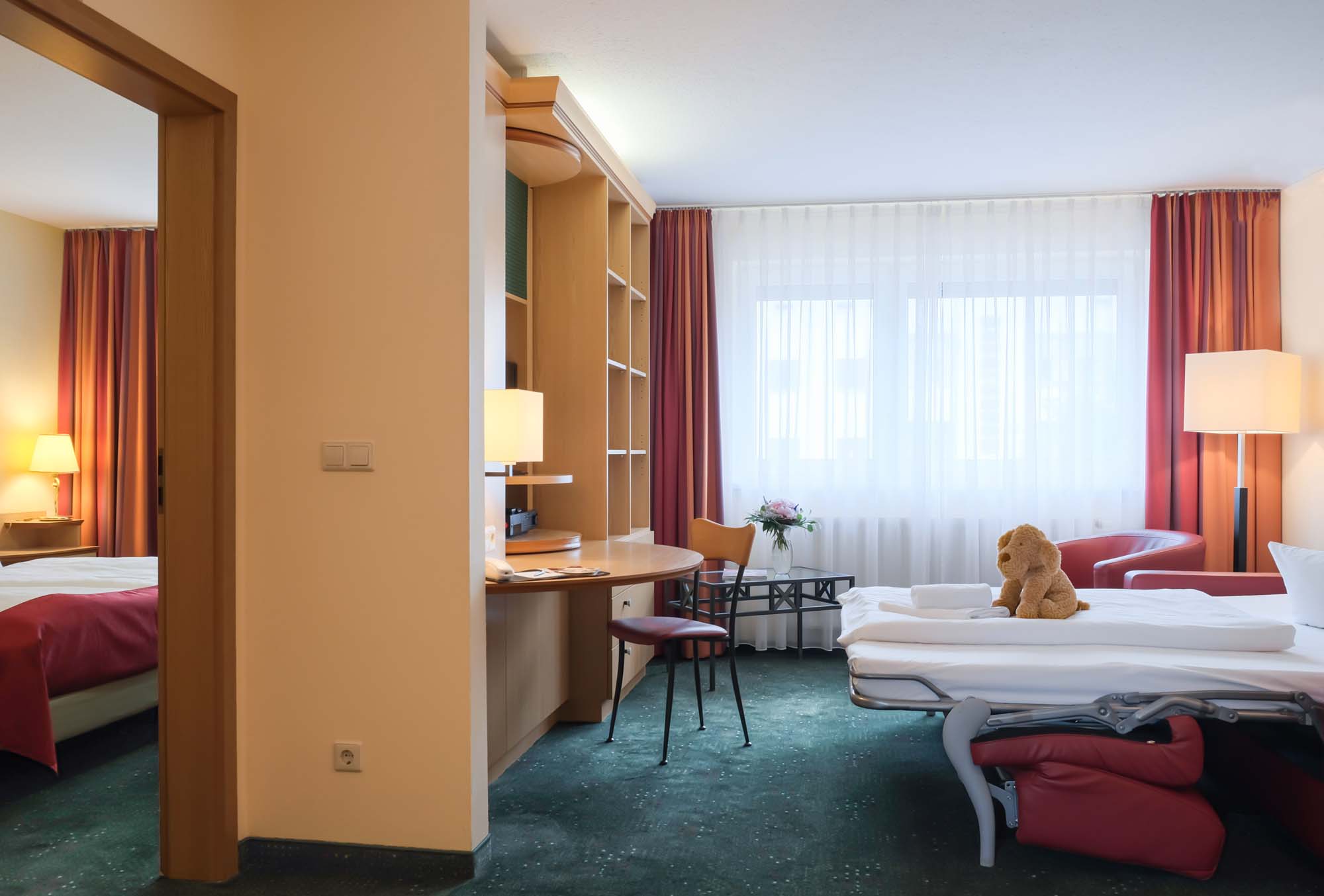 extra bed (sofa bed) in a family suite in the Suite Hotel Leipzig