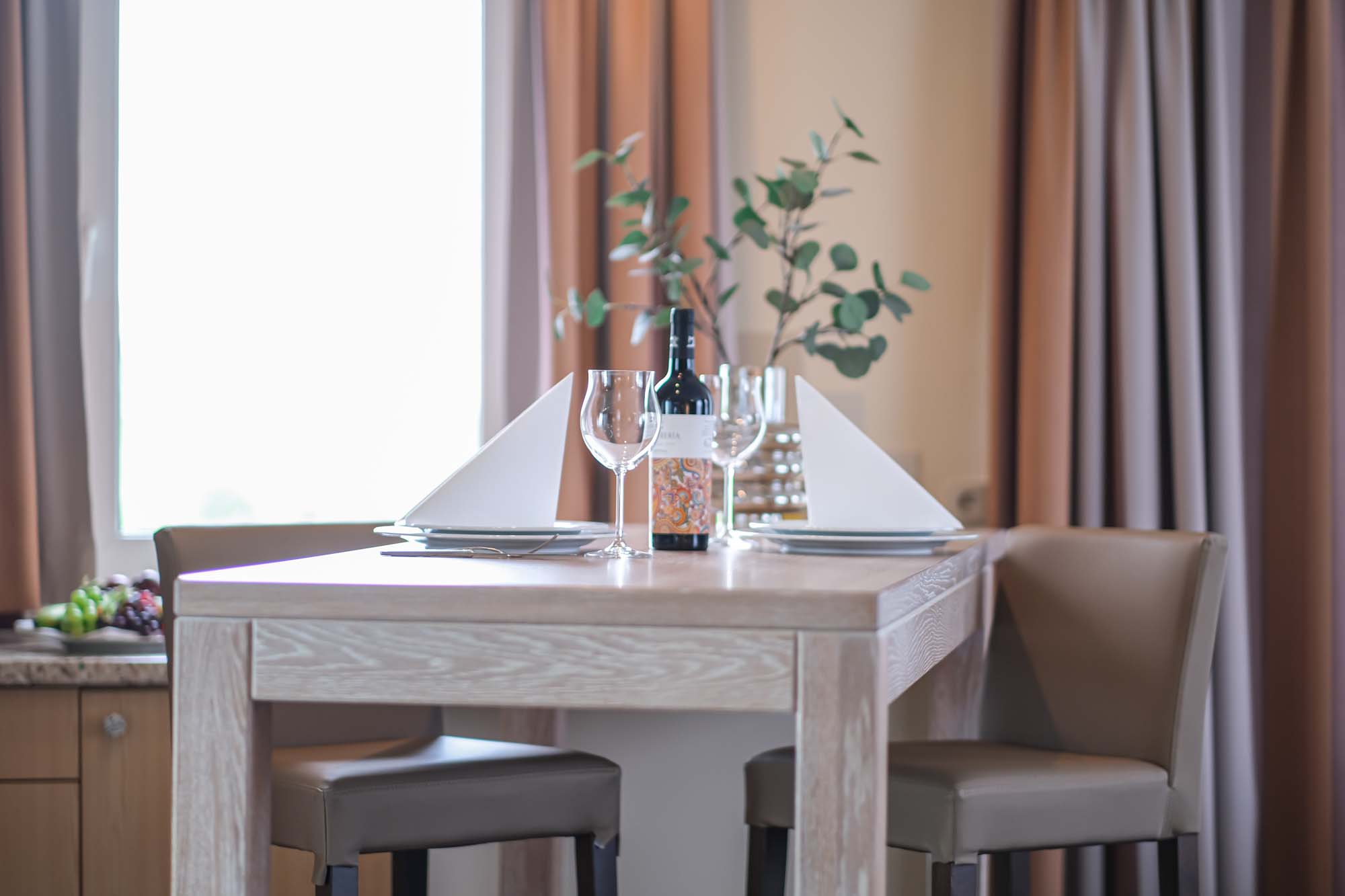 dining table in a deluxe suite